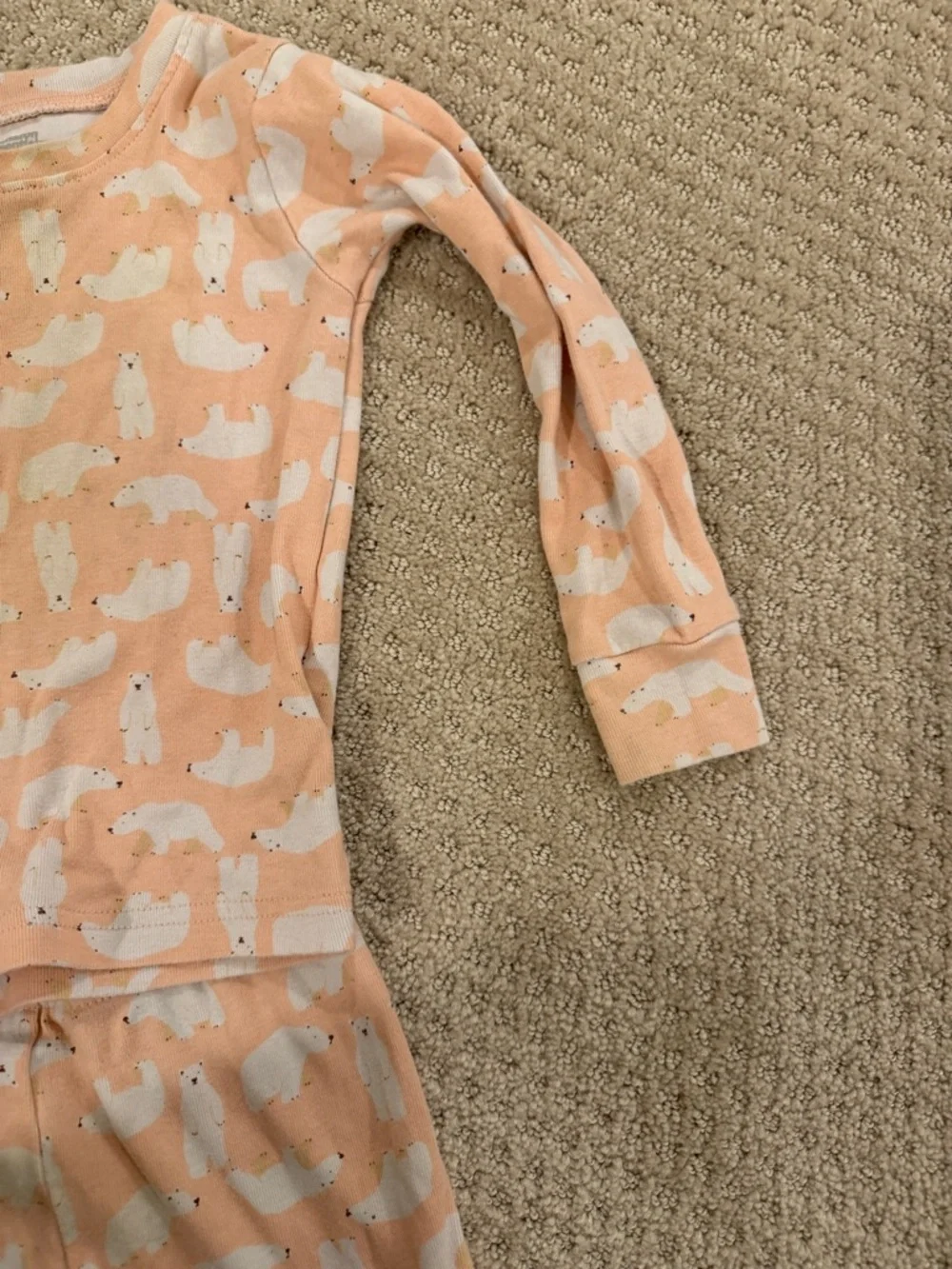 Amazon Essentials Peach-Pink Polar Bear Sleep Set
